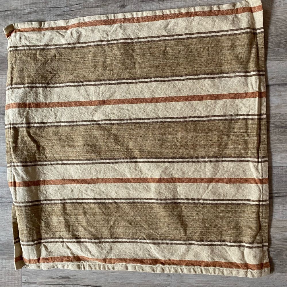 Pottery Barn Tan and Cream Linen Blend Throw Pillow Cover